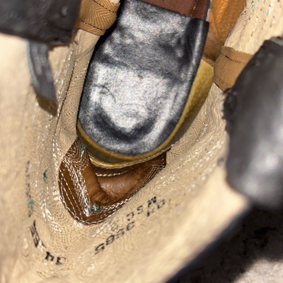 Double H Made in Mexico Men's Black and Tan Leather Western Cowboy Boots - Picture 11 of 13